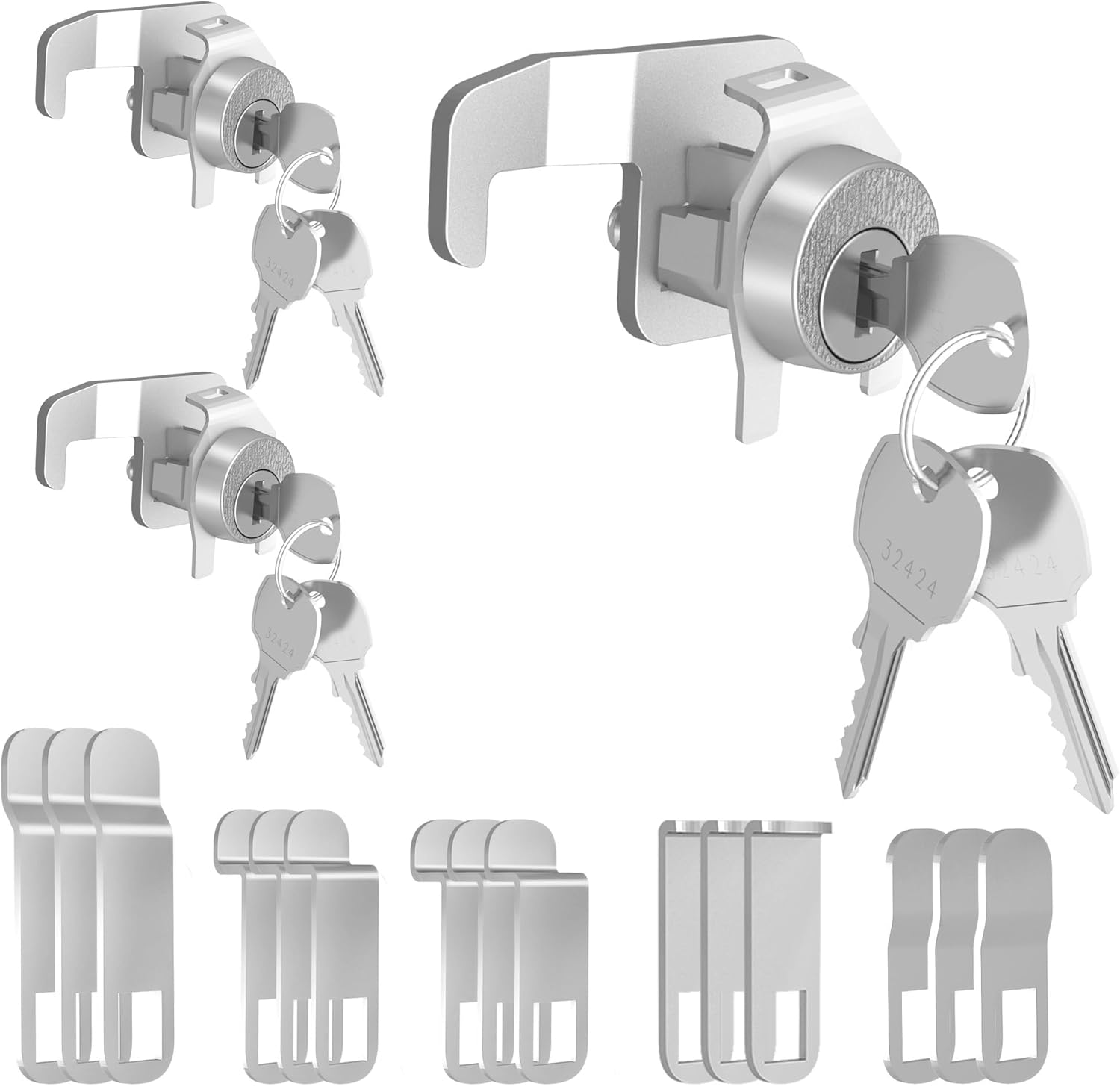 3 Pcs Mailbox Lock, National L-1172C Mailbox Lock Replacement for C9100 Mailbox Key Lock with 3 Keys and C7120 Cam, Nickel Finish