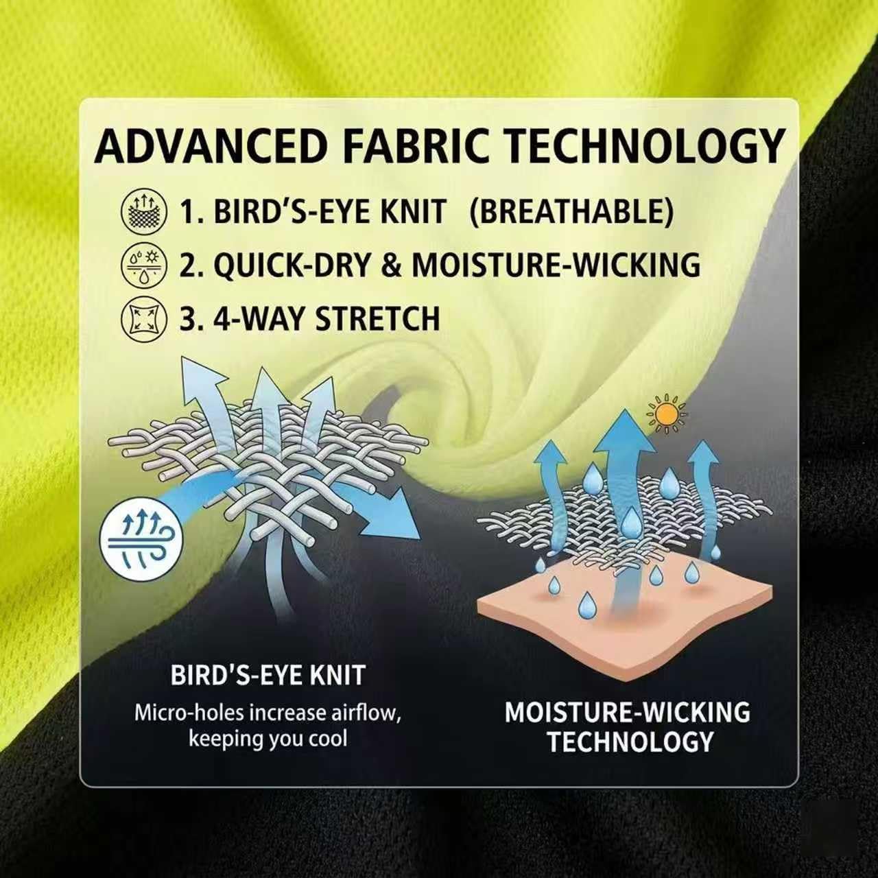 Hi Vis Safety Shirts for Men, High Visibility Long Sleeve Class 3 Reflective Construction Shirts