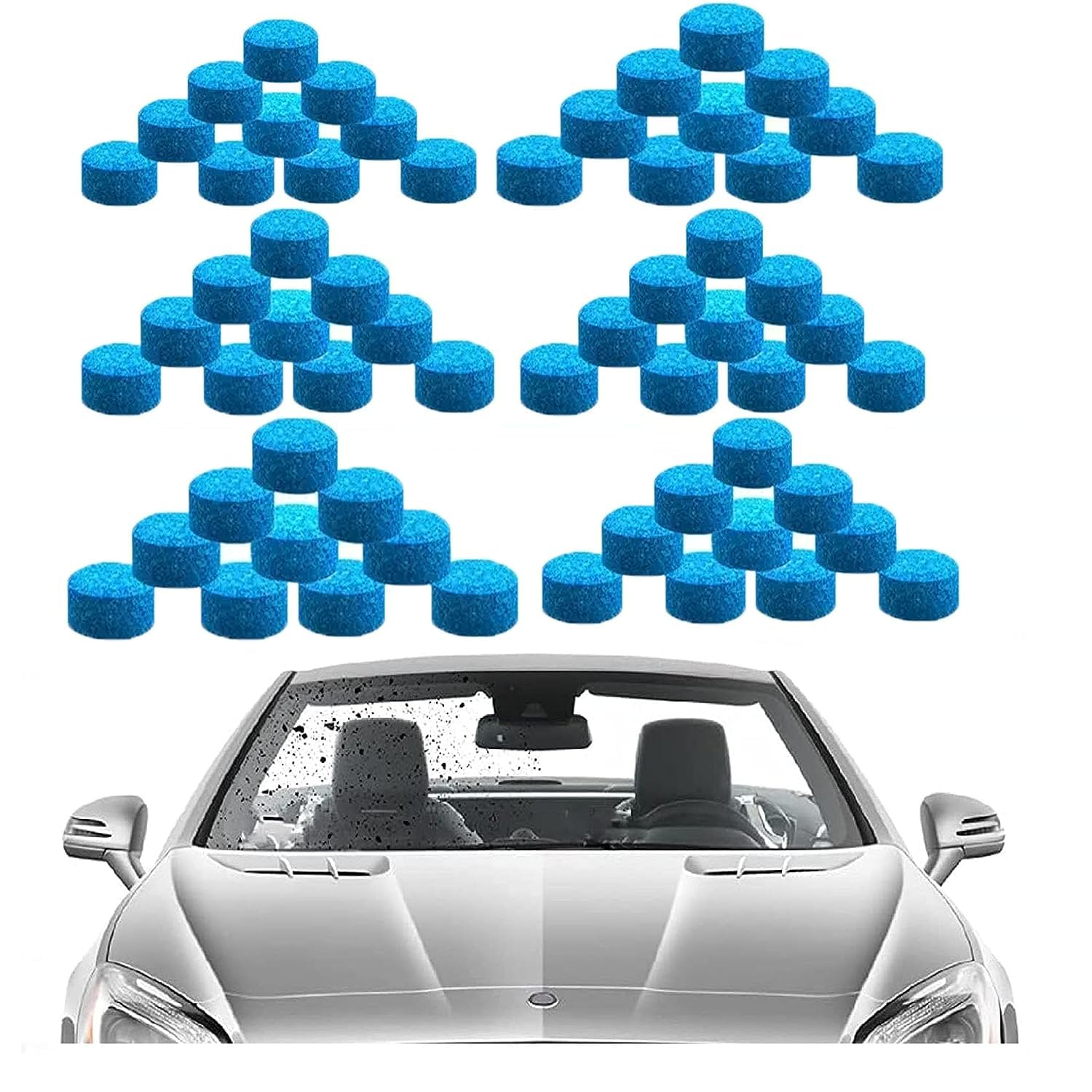 Saanvi Shine Tablet 110 Pcs Glass Cleaner and Washer Strong Cleaning Concentrate Car Mirror