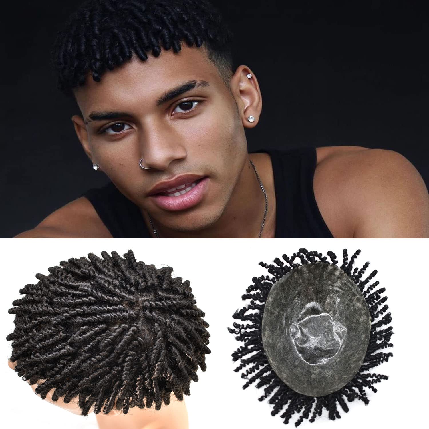 Amazon.com : Crochet Braids Afro Toupee for Black Men Human Remy