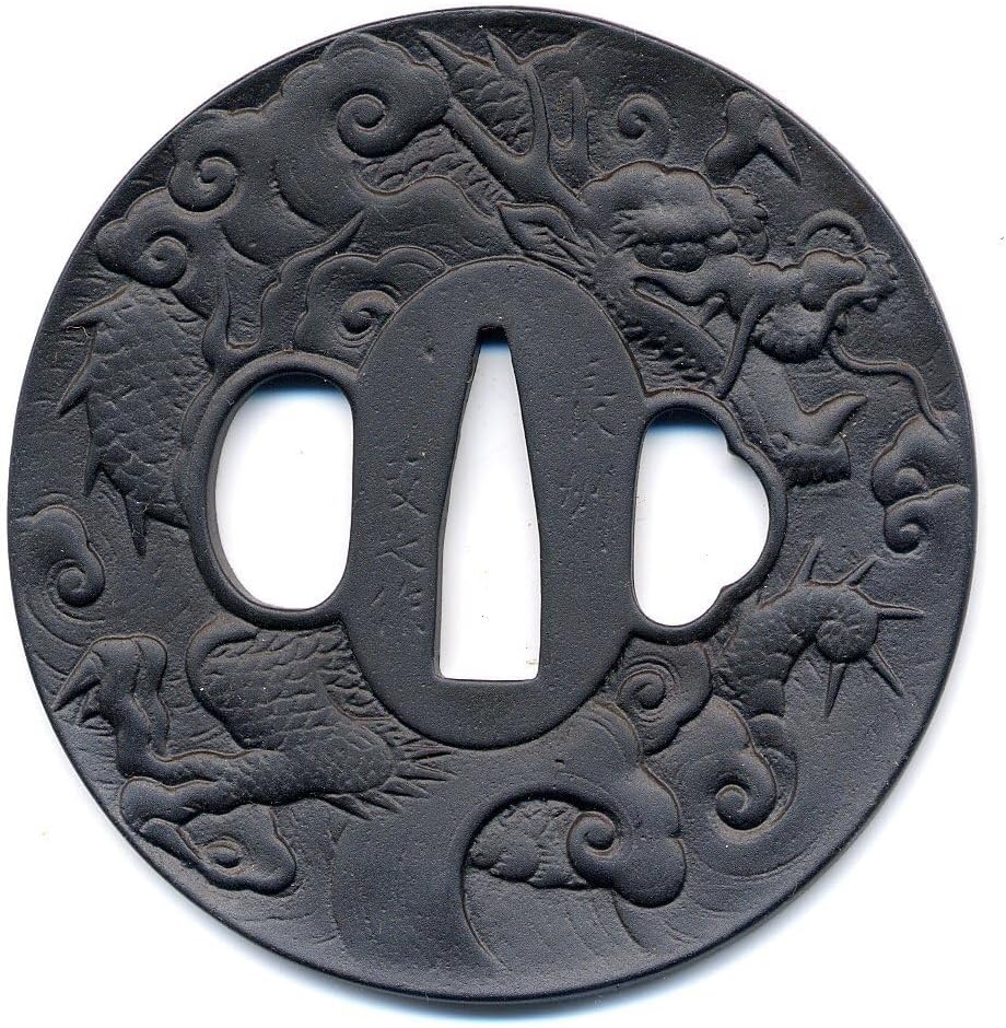 鍔 鐔 鉄地 象嵌 刀装具 日本刀 武具 骨董【中国賢人唐子透鍔】(鍔箱付き) 鍔 鐔 鉄地 象嵌 刀装具 日本刀 武具 骨董中国賢人唐子透鍔(鍔箱付き)