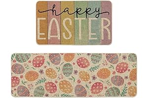Artoid Mode Colorful Eggs Happy Easter Kitchen Mats Set of 2