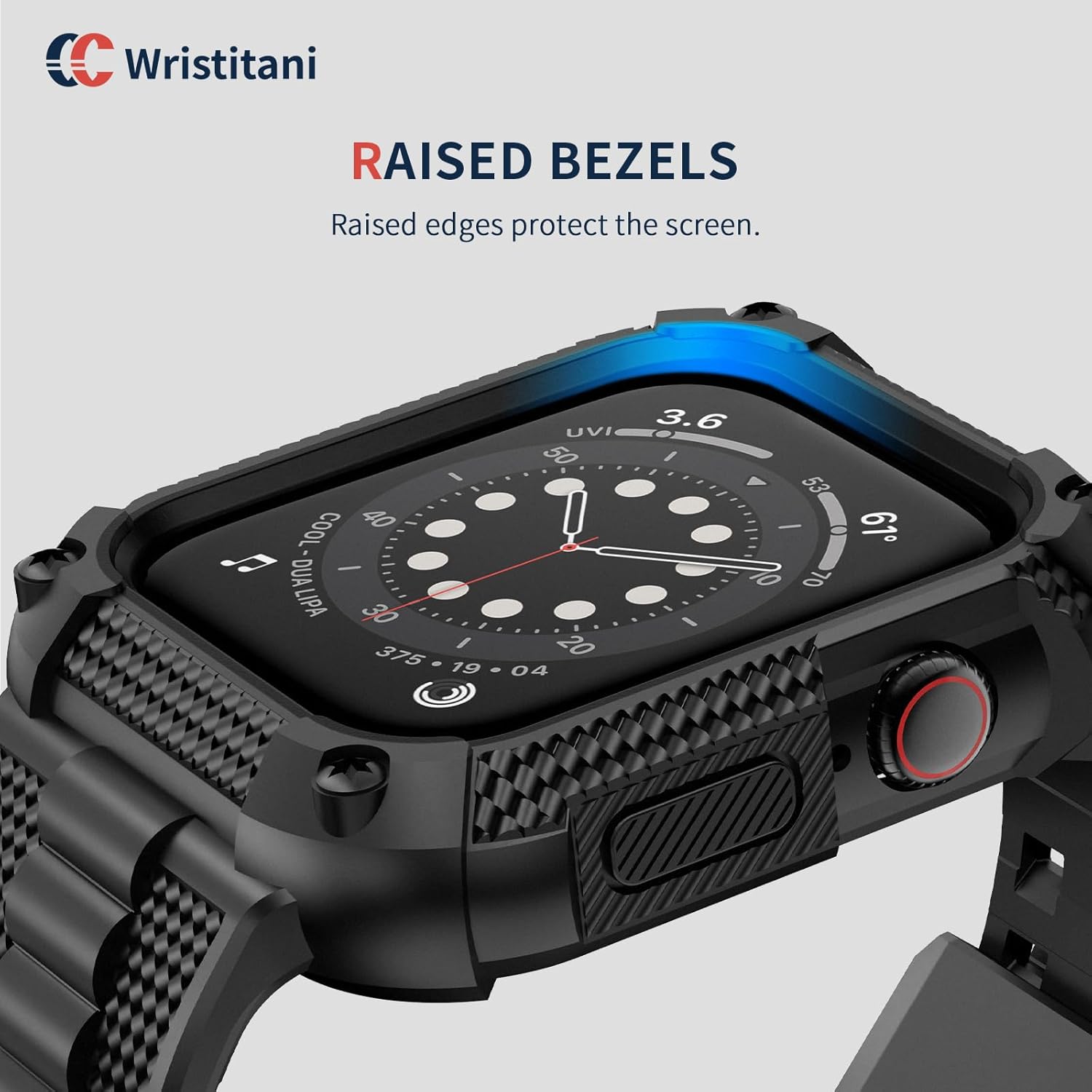 Wristitani Compatible with Apple Watch Band with Shockproof Rugged Case 40mm 41mm 42mm 44mm 45mm 46mm 49mm for iWatch Ultra 3/2/1 SE 3/2/1 Series 11/10/9/8/7/6/SE/5/4, Durable TPU Sport Strap - Image 3