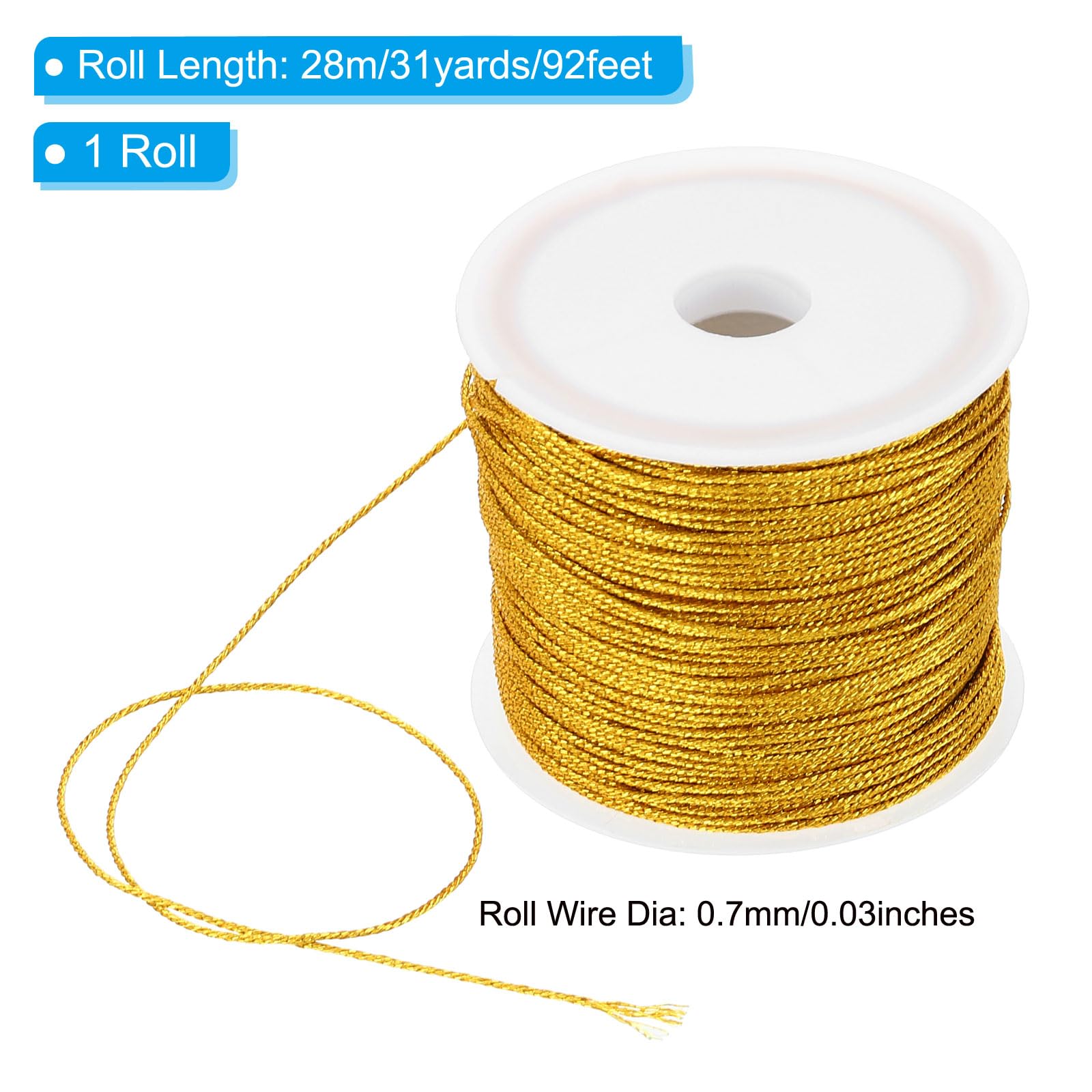 PATIKIL 28m/31yards Metallic Cord - Image 2
