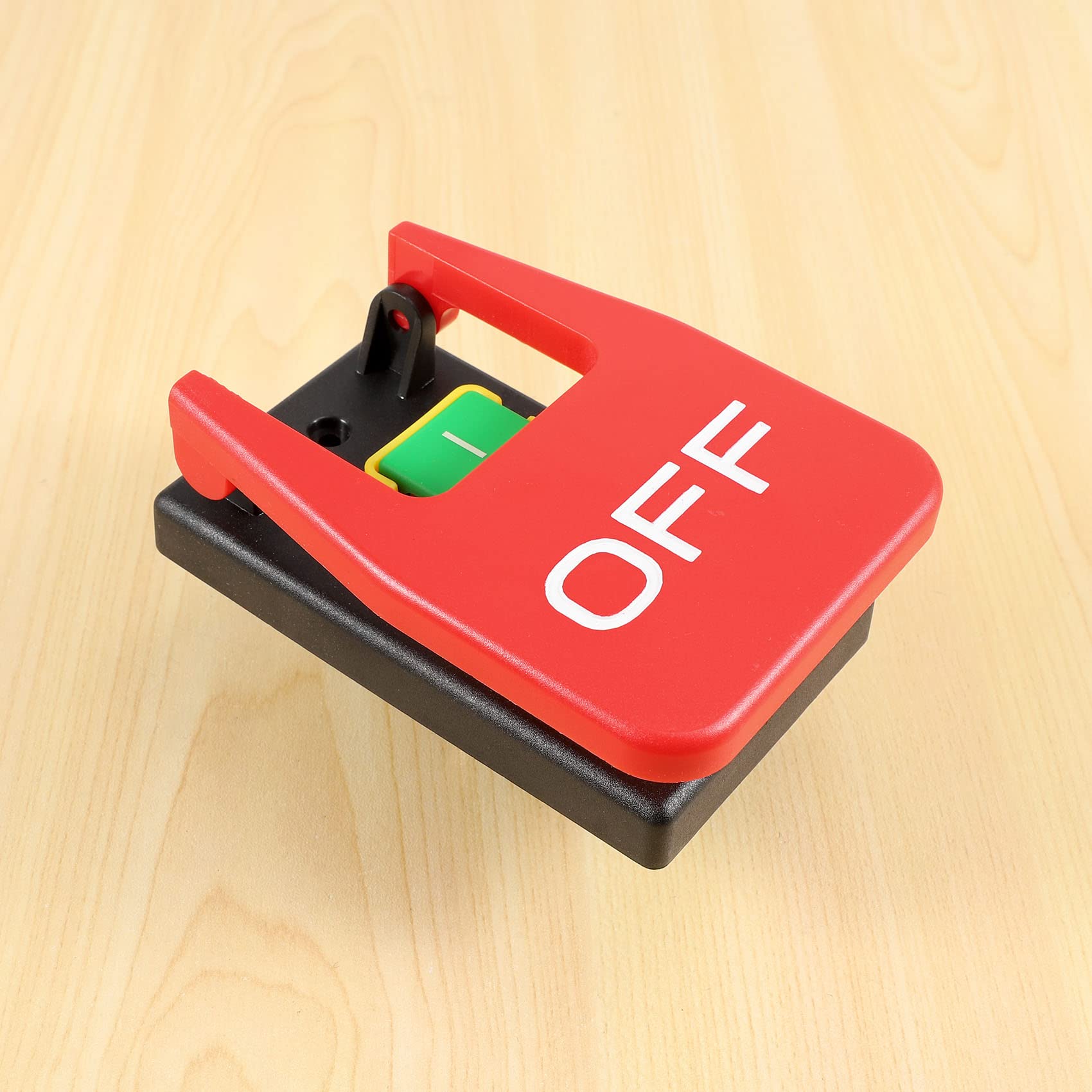 RETTI Commutateur de Bouton-Poussoir D'ArrêT D'Urgence à Capot Rouge ÉTeint Allumé Commutateur de DéMarrage ÉLectromagnéTique avec Protection Sous-Tension/Surtensions de Puissance 16A