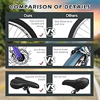 Vista 27 de H&ZT Triciclo para adultos, bicicleta de 3 ruedas, triciclo crucero, con engranaje de 7 velocidades, mango de freno de estacionamiento, escalón