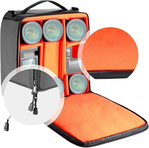 Miniatura 5 de Neewer Bolsa de protección acolchada para cámara de división flexible para cámaras y lentes SLR DSLR sin espejo, luz de flash, disparador de radio,