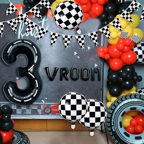 Miniatura 6 de 134 globos para fiestas de autos de carreras, kit de decoración temática de autos de carreras con globos de números, guirnalda, decoraciones