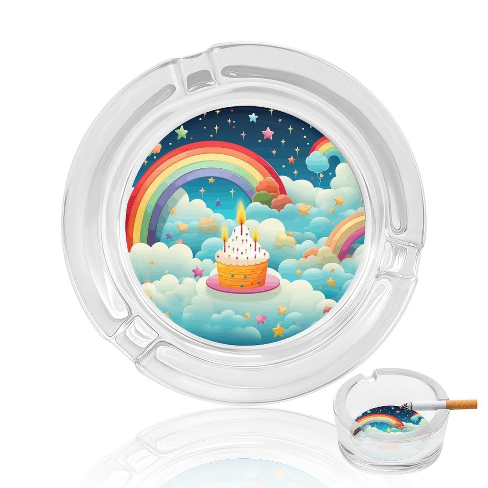 Cendrier en verre arc-en-ciel de haute qualité pour décoration moderne