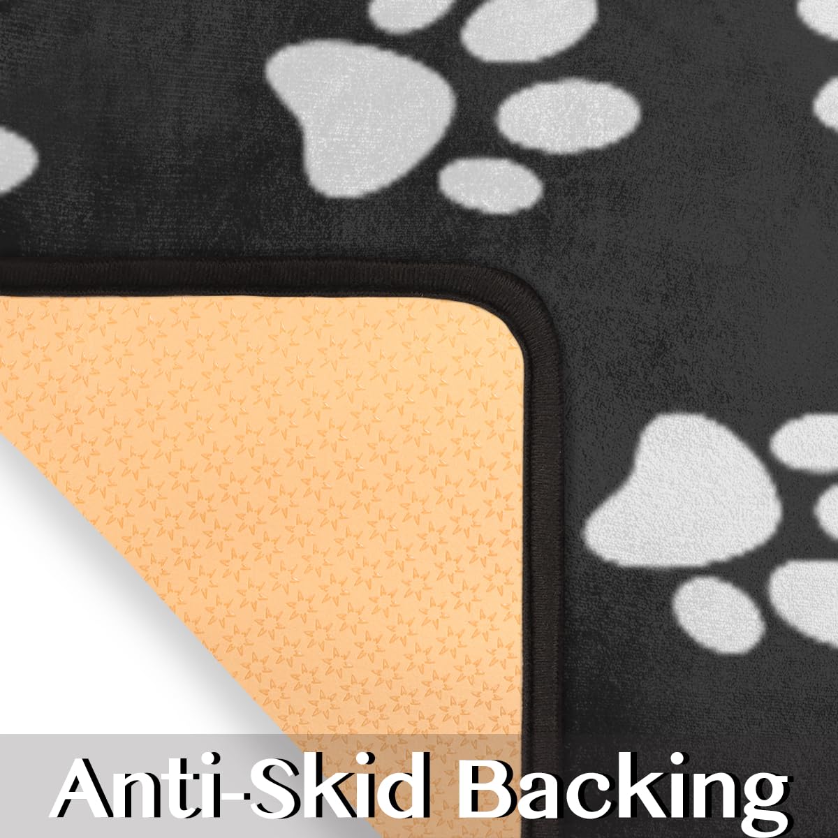 Set di 2 tappetini da cucina con stampa di zampa di gatto, antiscivolo, assorbenti, imbottiti, anti-fatica, lavabili, per casa, lavanderia, ufficio, lavanderia, 43,2 x 73,7 cm + 43,2 x 119,4