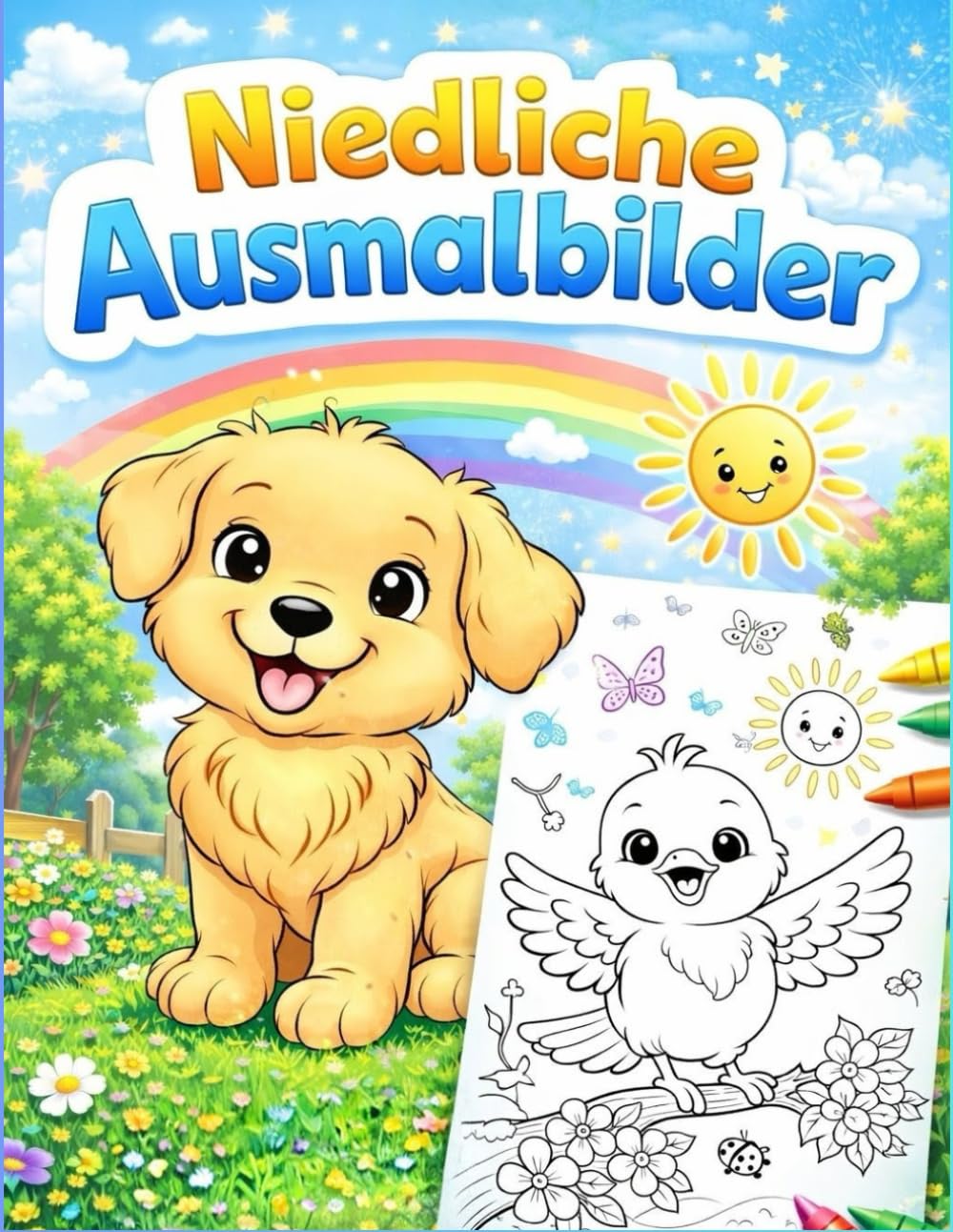 Niedliche Ausmalbilder: für Kinder ab 3