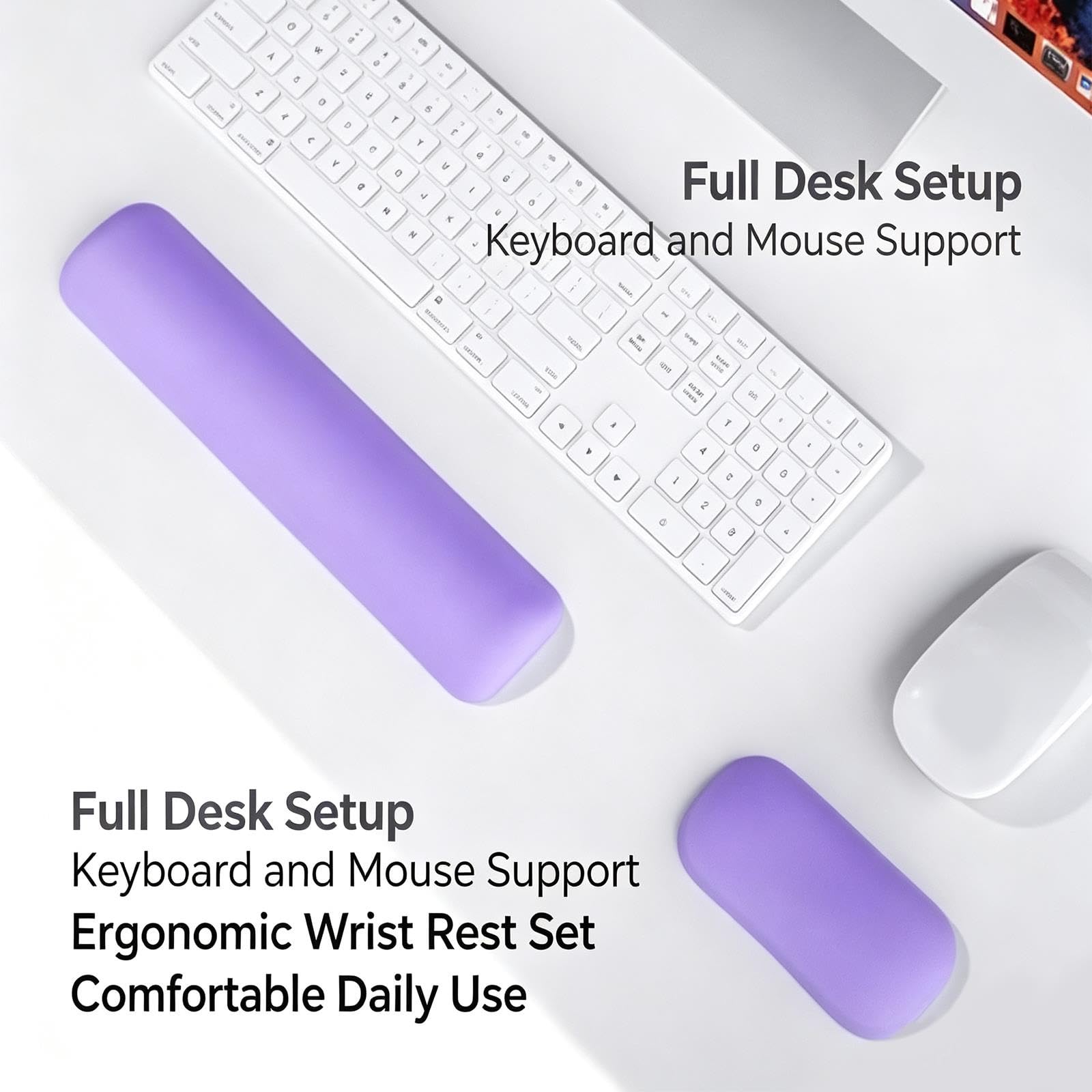 Reposamuñecas Teclado y Ratón Silicona Set Soporte Muñeca