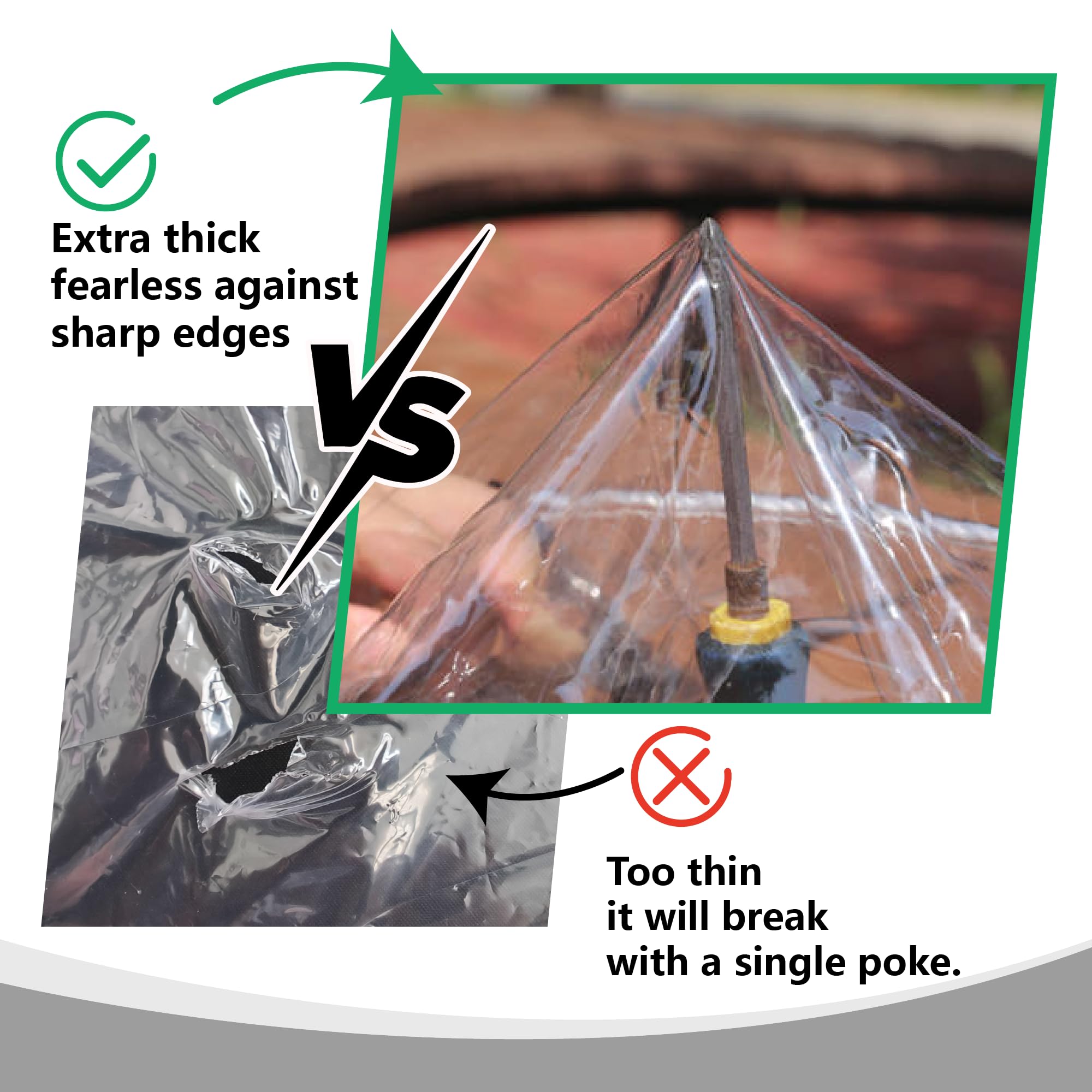 Bâche Étanche Transparente 220 x 320 cm Protection Imperméable Bâche en PVC Epaisse Multifonction pour Serre Pergola Camping Jardin Plantes Voiture, Couleur Transparente