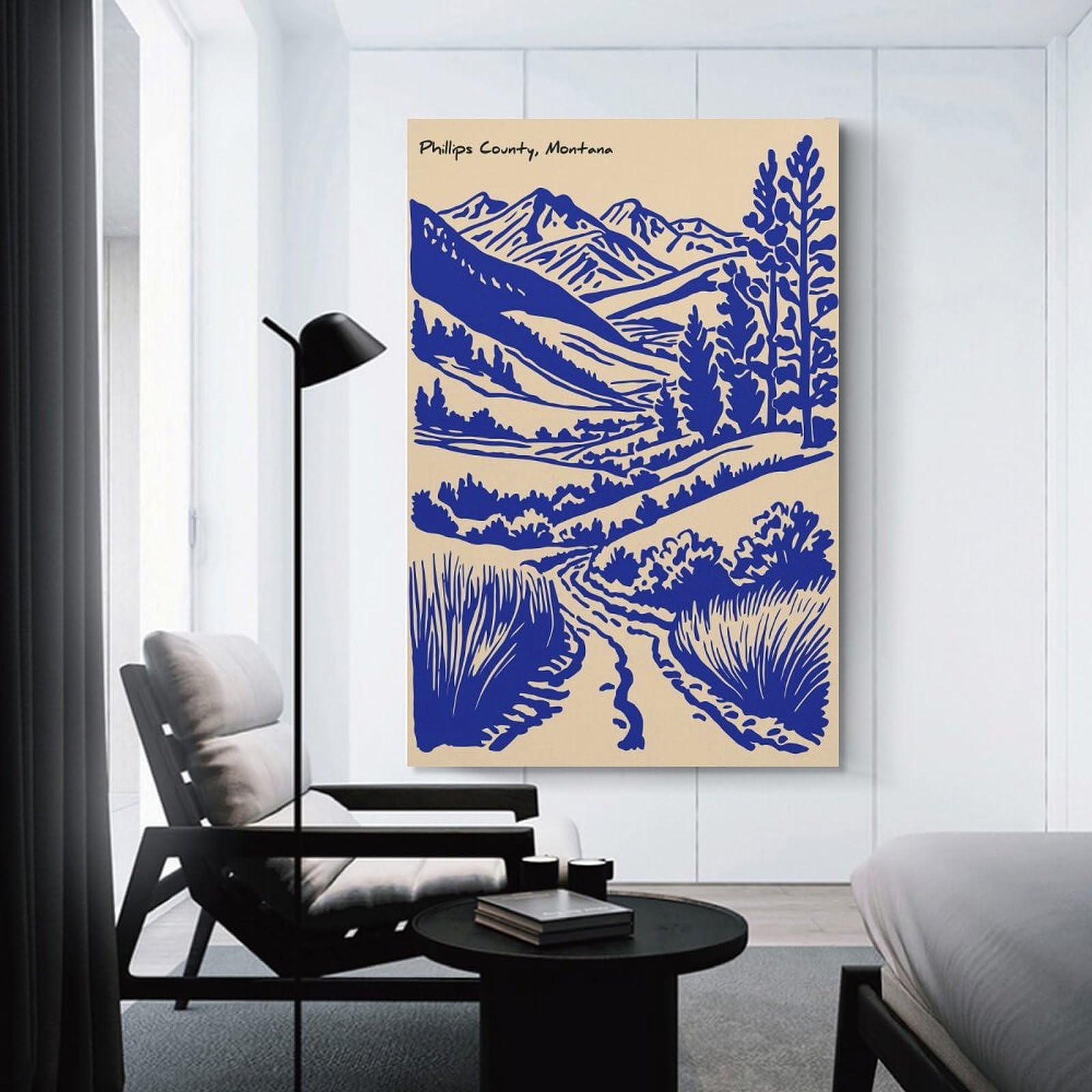 Junmoney Phillips County, Montana Landscape Art Canvas Wall Art, 24x36inch(60x90cm), for Entrance Walls, Hall Decor Or Foyers, Wall Decor to Refresh Empty Corners