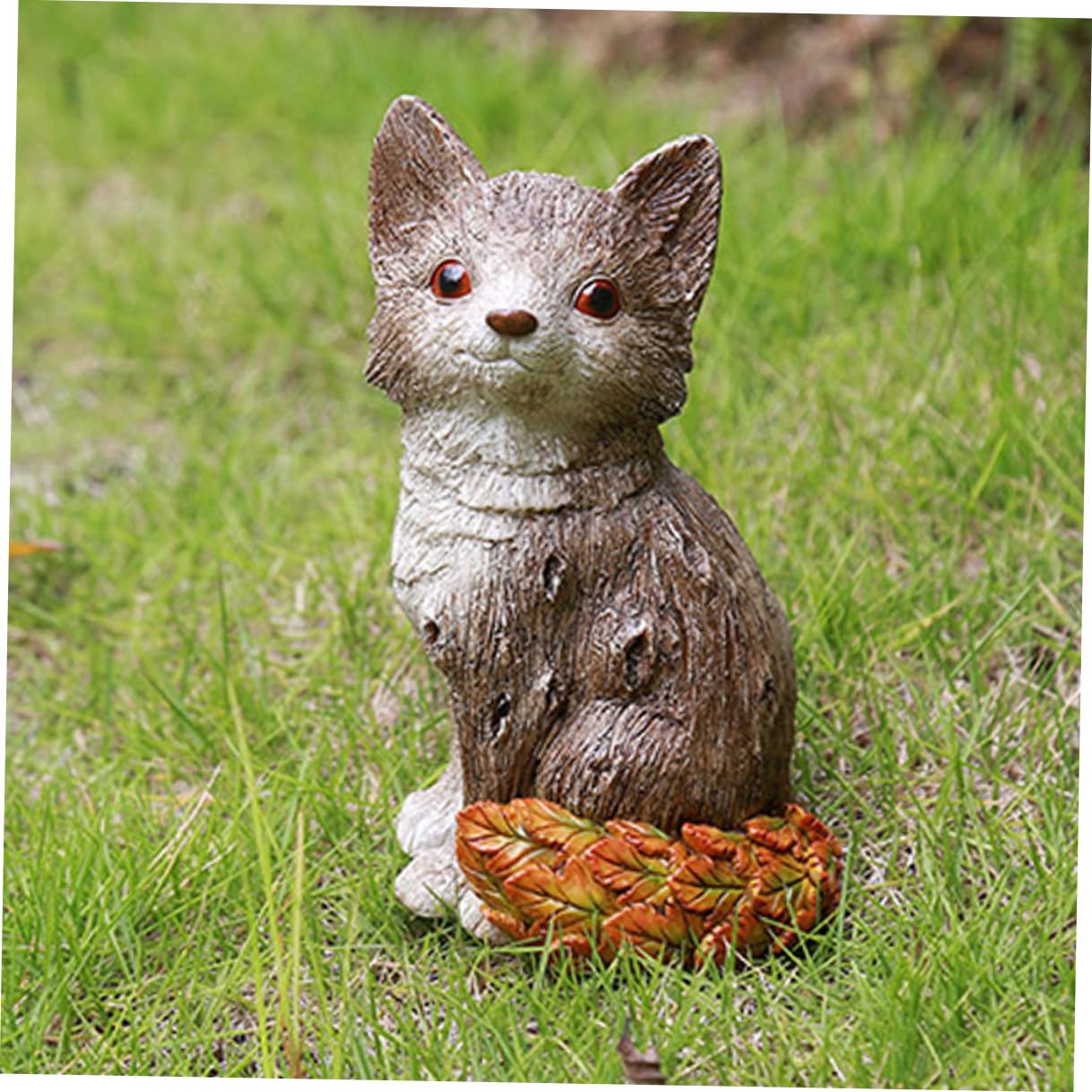 Anneome Gartenfigur und Lebendigem Design Fuchs aus Synthetischem Harz Handgefertigte mit Detaillierter Textur für Draußen im Garten oder Hof