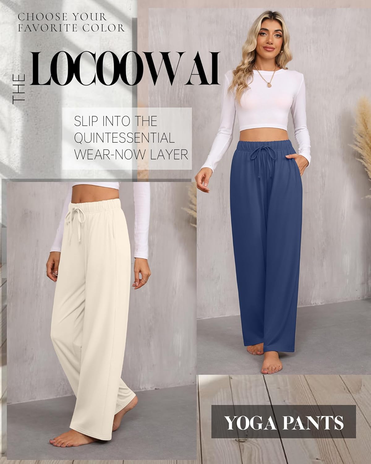 3 Pack Women's Wide Leg Sweatpants Yoga Workout Jogger Pants High Waist Drawstring Straight Trousers with Pockets - Image 6