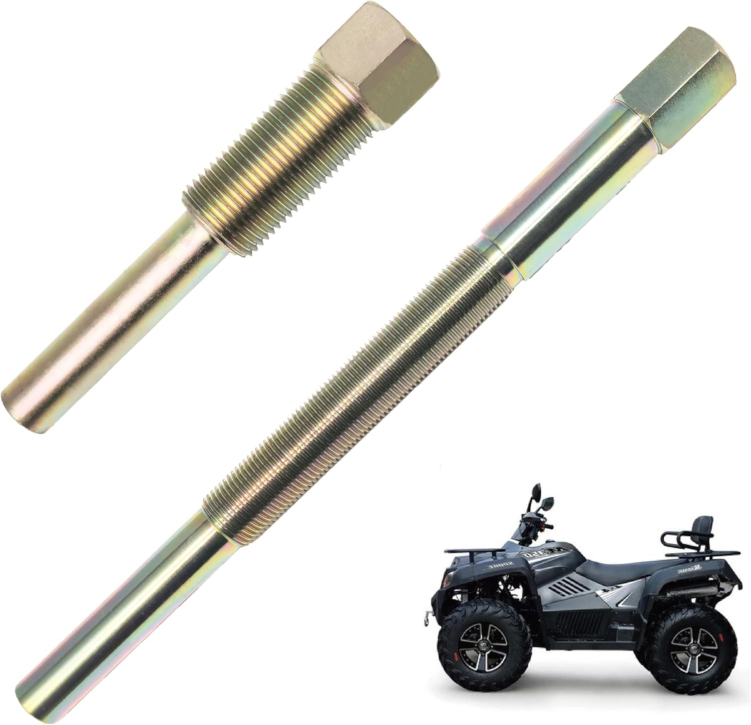 Replaces 2870903 2870506. Primary& Secondary Clutch Puller for Polaris All Models Ranger,RZR,Sportsman,Scrambler,Worker,Xpedition,General,Trail Boss,ATV, UTV, Snowmobiles .Hardened Alloy Steel.