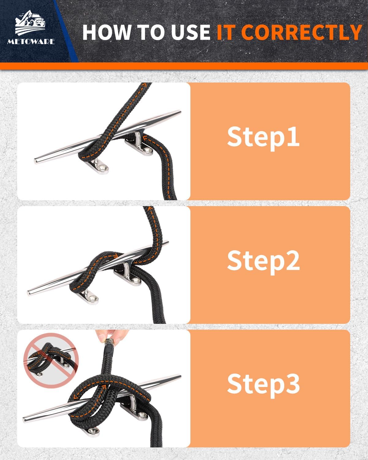 METOWARE 5/8" x 15' Dock Lines - Heavy Duty Marine Grade Boat Ropes for Docking with 15" Loop - Double Braided Boat Lines, Marine Rope Mooring Lines, High Strength, Easy Handling - 4 Pack,Black - Image 5