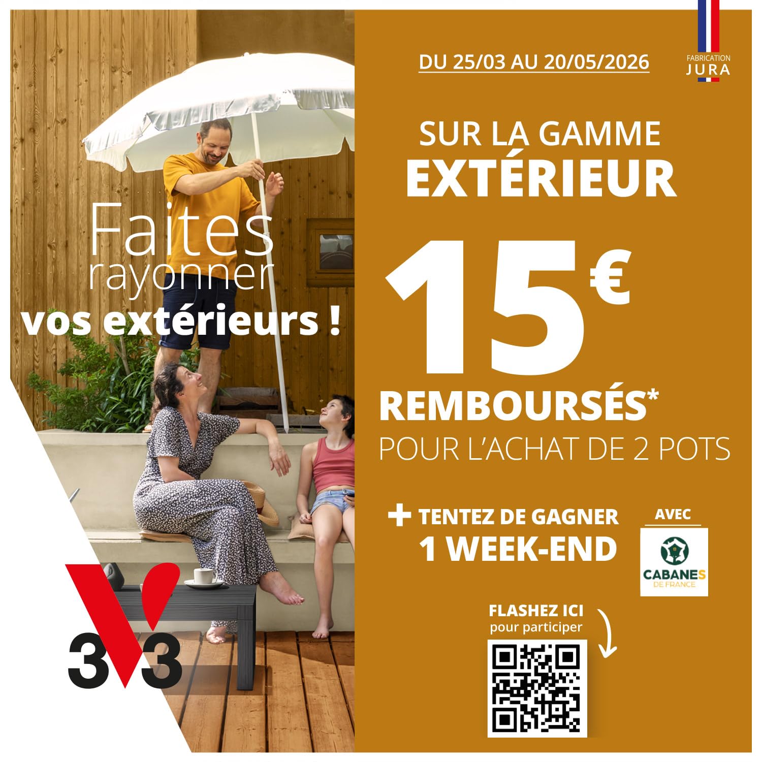 V33 Peinture Bois Couleurs d'ICI - Kaki Grisé - 2L