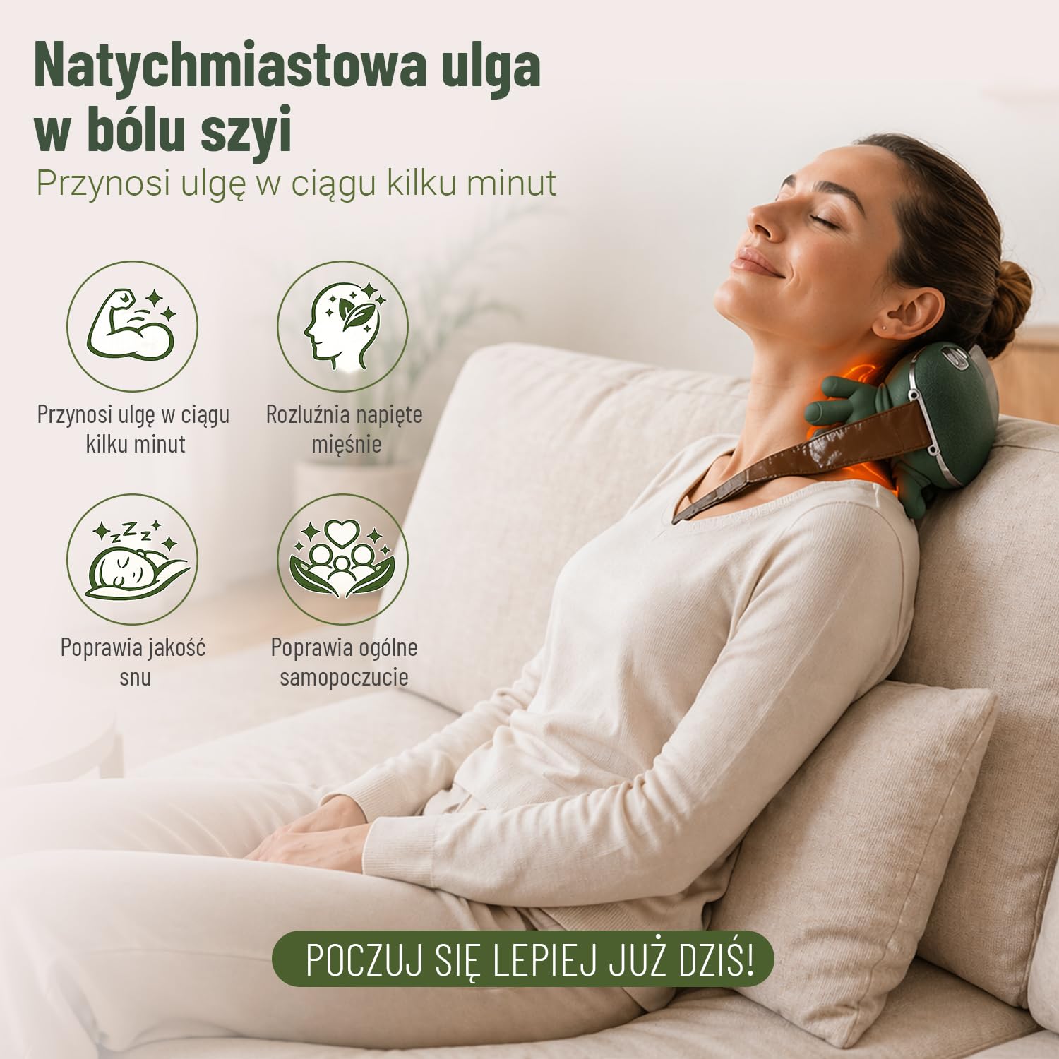 Bezprzewodowy masażer szyi, szyi i szyi, masaż dłoni 4D, 3 poziomy i 2 poziomy temperatury, masaż szyi z ogrzewaniem, prezenty dla rodziny i przyjaciół