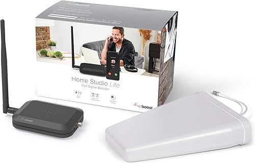 weBoost Home Studio Lite - Amplificador de señal de teléfono celular para Verizon y AT&T solamente | Aumenta 5G, 4G LTE hasta 3,000 pies cuadrados |