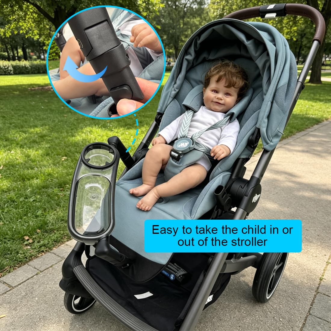 Tablett für Kinderwagen, kompatibel mit Cybex Balios, Gazelle, Talos-Serie – Reisetablett für Babys, aus Tritan, BPA-frei, um 360 Grad drehbar, faltbar mit dem Kinderwagen, leicht zu reinigen | Präzise Passform für Balios, Gazelle, Talos Serien