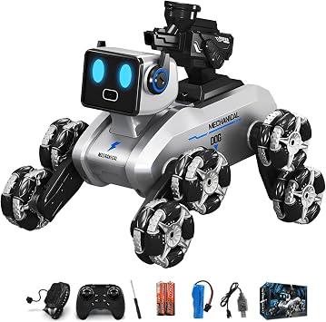 Firmiarii 8-Wheel Acrobat Robot Dog 2025 New Arrival Ai Dog Robot Electric Mechanical Dog Robot, For Kids, Ai Toy, Popular, HD Camera, Spray Jet, Eight-Wheel Stable Driving, Boys, Elementary School