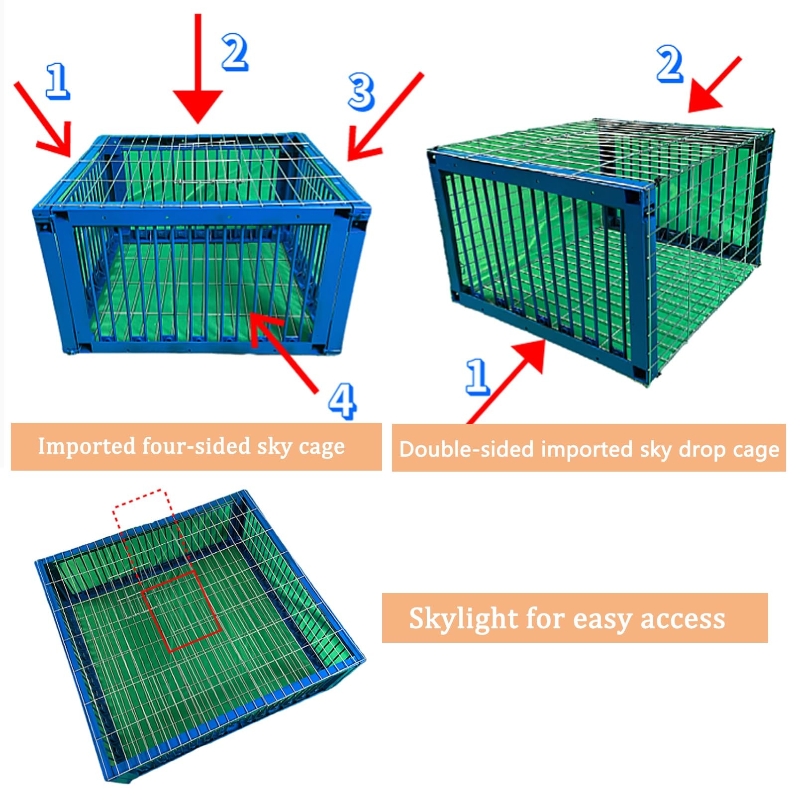 Jaula trampa para pájaros para palomas, palomas, loros, diseño de 2 lados para una captura y cría efectivas, ideal para carreras y uso en ventanas