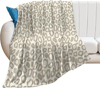 40x50in Flannel Fleece Throw Blanket for Couch Office Bed Light Brown and Beige Cheetah Leopard Animal Lightweight Plush Fuzzy Cozy Soft Blankets and Throws for Kid Student Girl All Season Use