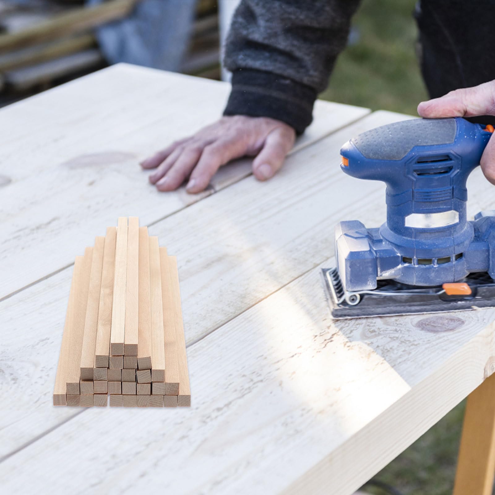 Palitos de Madera Cuadrados Material Natural para Manualidades 30 Piezas Varillas de Madera para Pintar para Bricolaje y Proyectos DIY