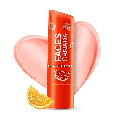 FACESCANADA Lip Balm - Orange Mint 01, 4.5g | 12HR Moisture | SPF 15 | Shea Butter, Vitamin C & E Enriched | Hydrating & Nourishing For Dry Chapped Lips | Softens Lips pack of 1