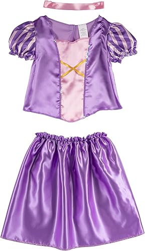 Miniatura 8 de Disney Disfraz de princesa de lujo de 21 piezas con trajes de Ariel, Jasmín, Tiana y Rapunzel con accesorios y baúl de almacenamiento, exclusivo de