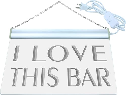 Miniatura 2 de ADVPRO Letrero LED con texto en inglés "I Love This Bar Pub Beer Gift LED Sign Neon Light Sign Display j707-b(c)