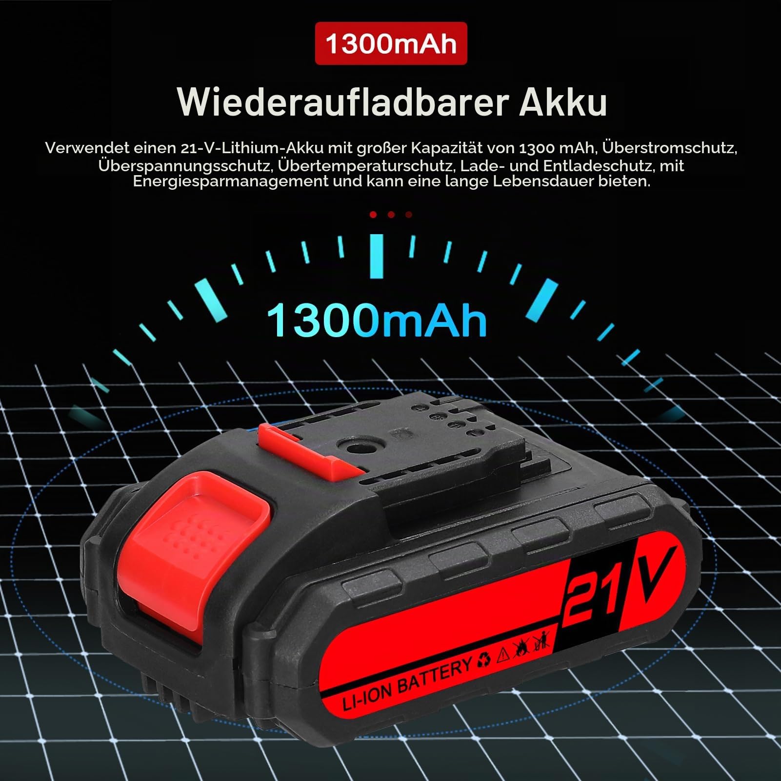Geevorks Fliesenverlegemaschine, Akku Fliesenrüttler, Wiederaufladbare Fliesenvibrator, Saugnapf-Belastbarkeit max.100kg, 21V Fliesenlegermaschine, 5 Geschwindigkeiten(2 Batterien)