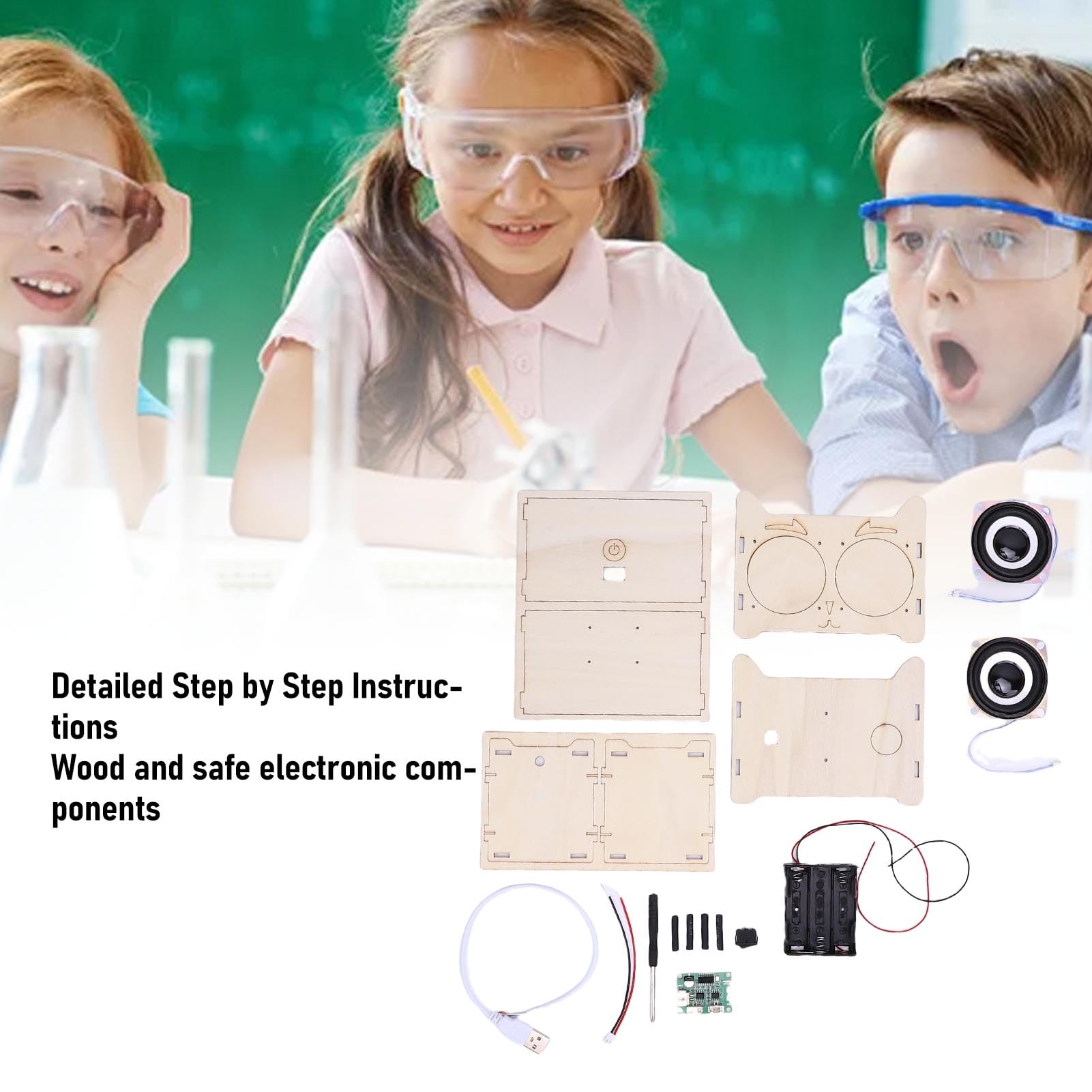 Pongnas Bluetooth Speaker Craft Kit Stereo Speaker FM Radio DIY Electronics Kit Build Electronic Components for Science Experiments Summer Activities - Image 4