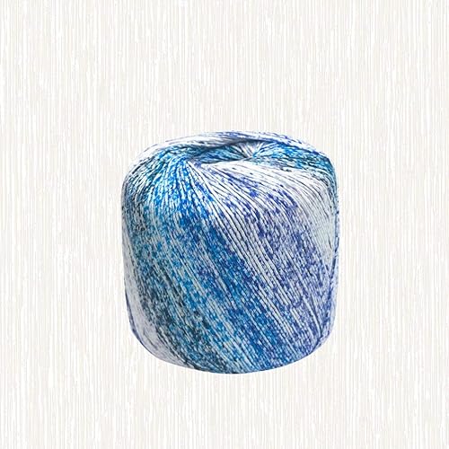 Miniatura 5 de 1 rollo de bolas de hilo de algodón teñido de hilos de algodón coloridos hilos para ganchillo Hardanger punto de cruz bordado a mano 436.4 ft azul