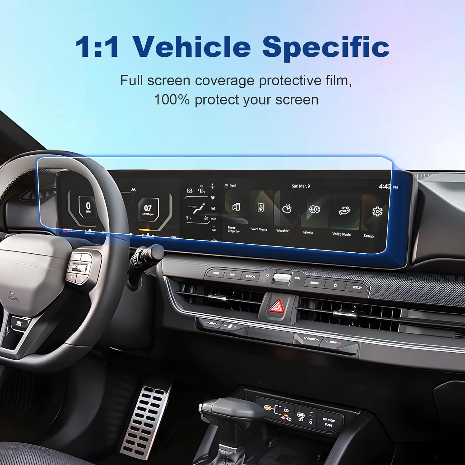 (2pcs) 2025 2026 K4 Screen Protector for Kia K4 (LX/LXS/EX/GT-Line/GT-Line Turbo) All-in-One 12.3-inch Display, 2026 2025 K4 Sedan Hatchback Accessories Ultra HD Touch Sensitive 12.3"