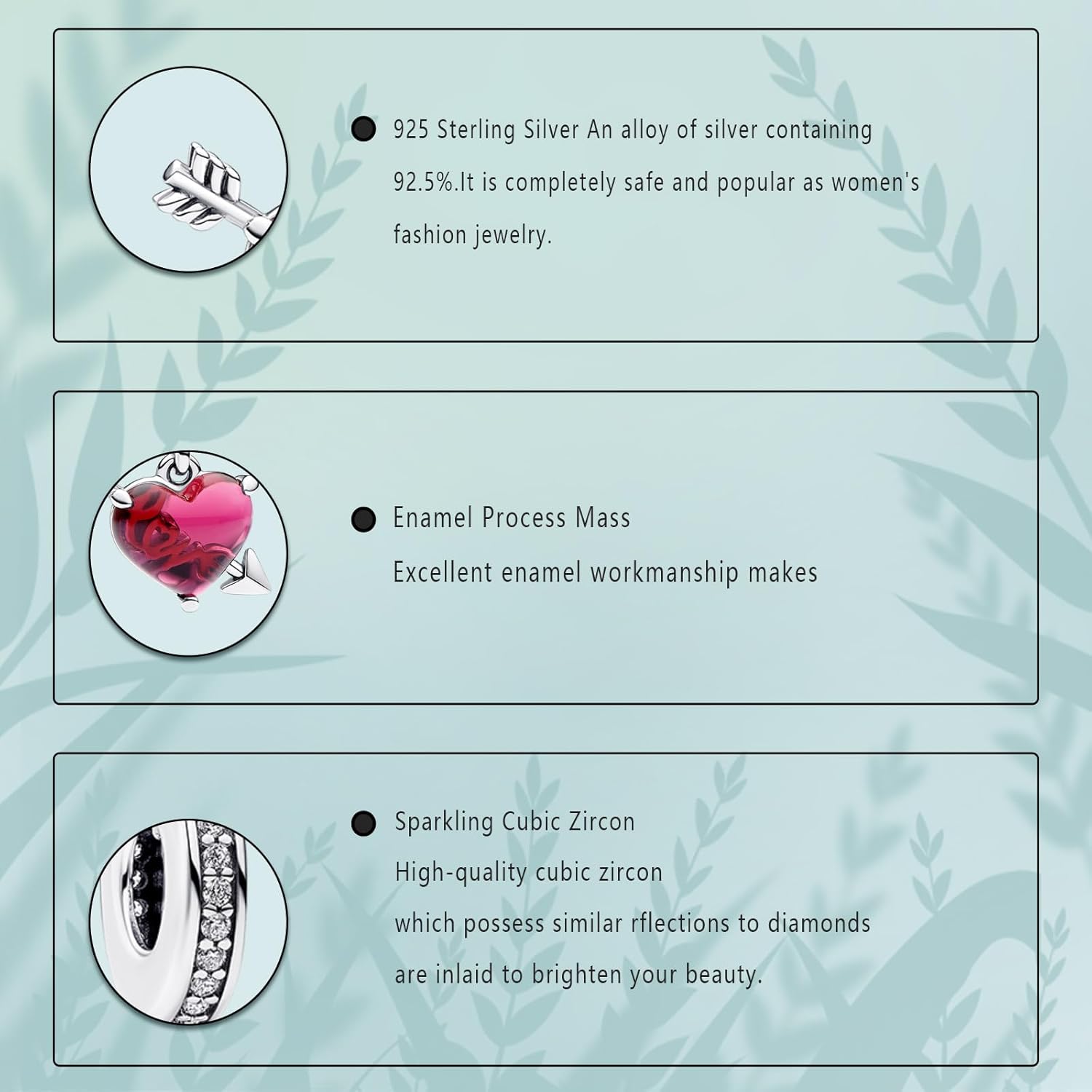 Cupid'S Heart-Shaped Arrow Pendant 925 Sterling Silver Charm Compatible with Women's Bracelet Festival Jewelry Gifts For Family - Image 3