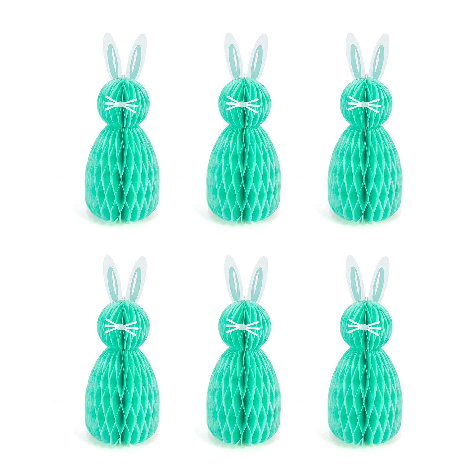 Jazuaiao Multipurpose Easters Party Decorations 6Pcs Honeycombed Rabbits Hanging Centerpieces for Home and Event Decoration Rabbits Decoration