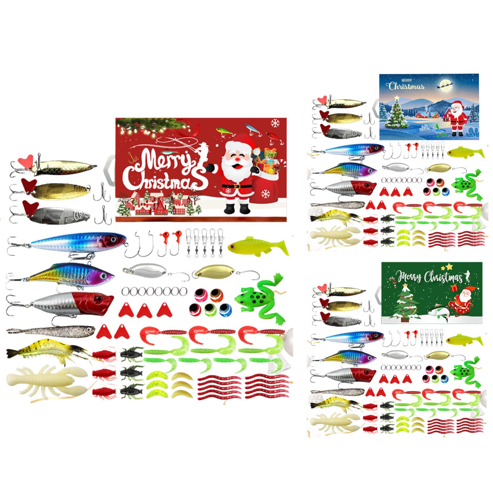 Angel-Adventskalender 2024, Erwachsene, Herren, Jungen, 24 Tage, Countdown-Kalender mit Löffeln, Crankbait VIB, Weihnachten, Angeln für Vater, Granpa, Freund, Timer, Uhr (Blau, 19 x 10,6 x 3,3 cm)
