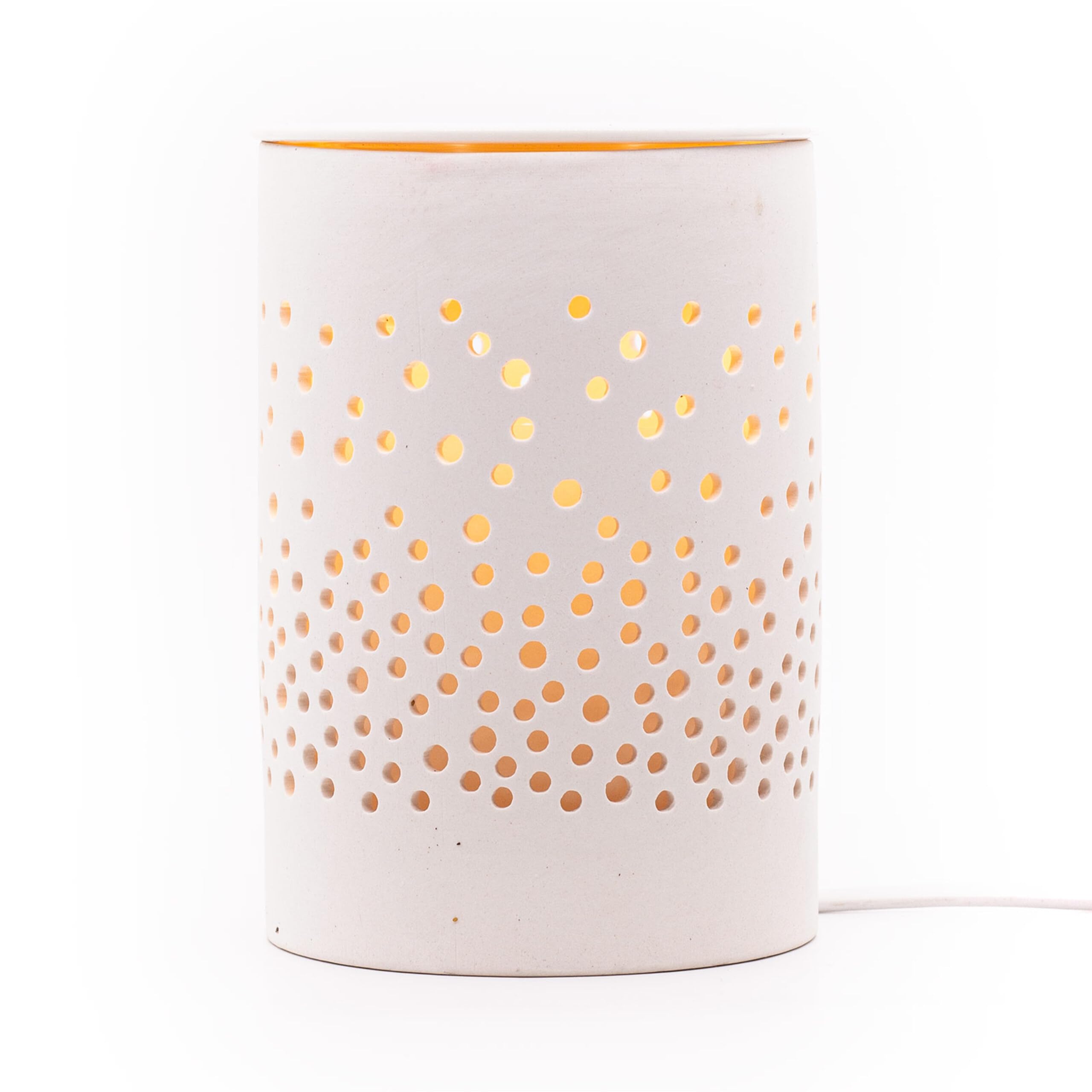 Candle-Brothers lampa zapachowa ceramiczna biała | do olejków zapachowych i topienia wosku | dla pomieszczeń | elektryczna