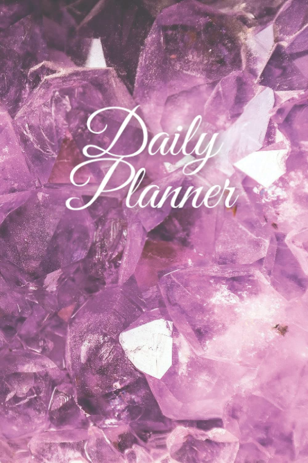 Daily Planner- Priority Tasks - Purple cristals - Journal Gift - 100 Pages - 6x9 - Soft Cover - Matte Finish