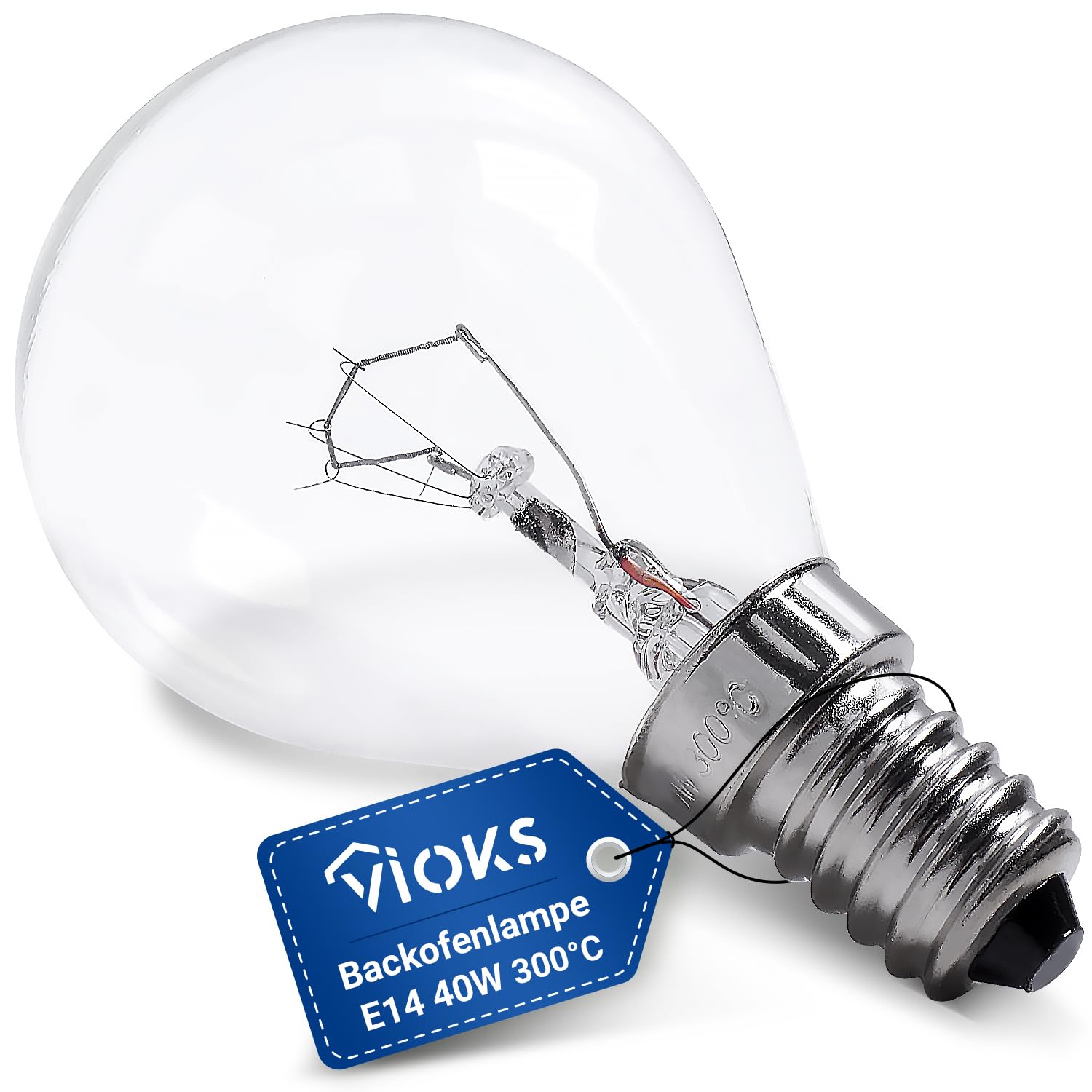 VIOKS Żarówka E14 230 V 45 mm Ø 77 mm - lampa do piekarnika 40 W 300 stopni E14 do lodówki Bosch Siеmens Neff piekarnika mikrofalowego okapu kuchennego - żarówka i żarówka do kuchenki