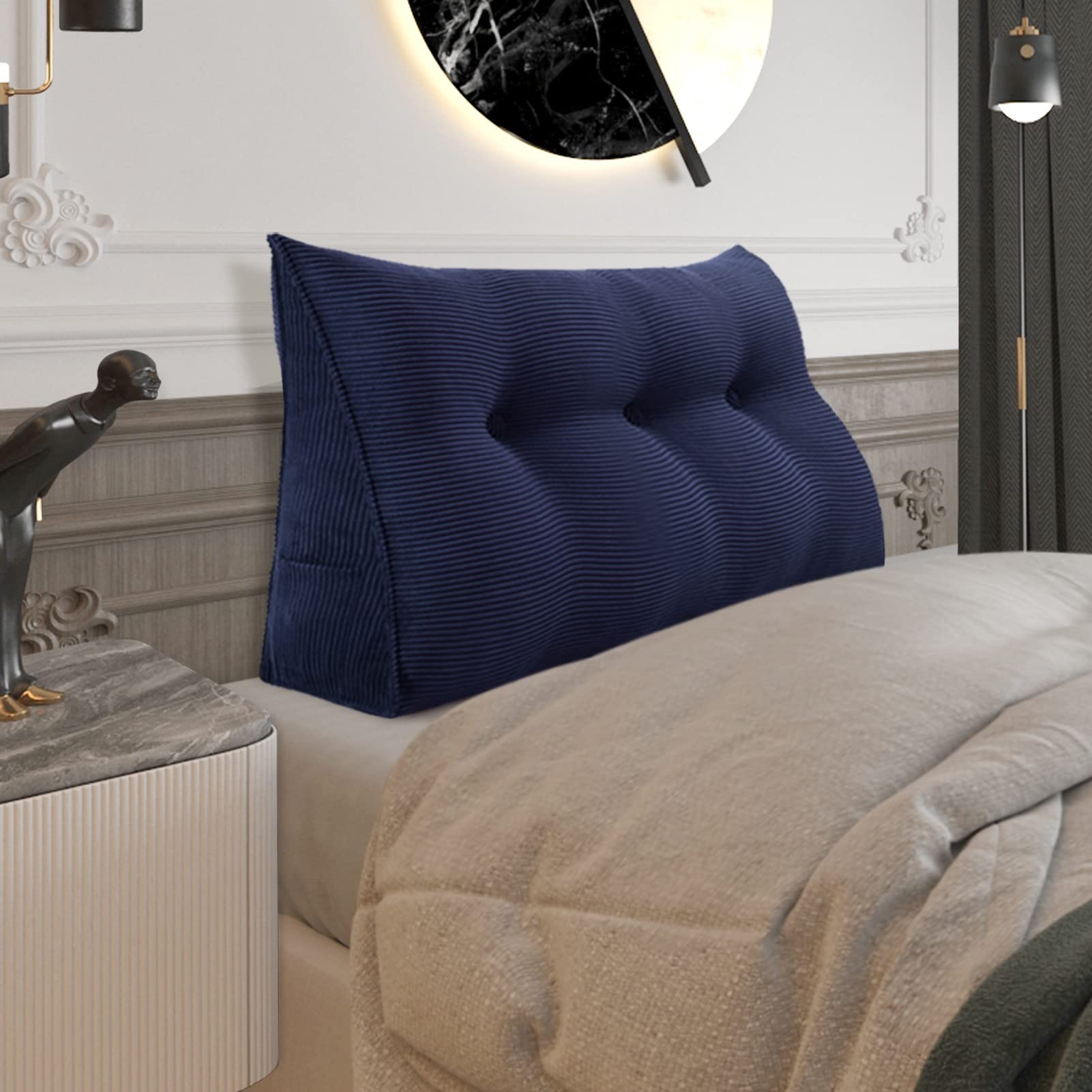 BNCKTRD Fully Stuffed Thicken Headboard Pillow Twin XL, Navy Blue