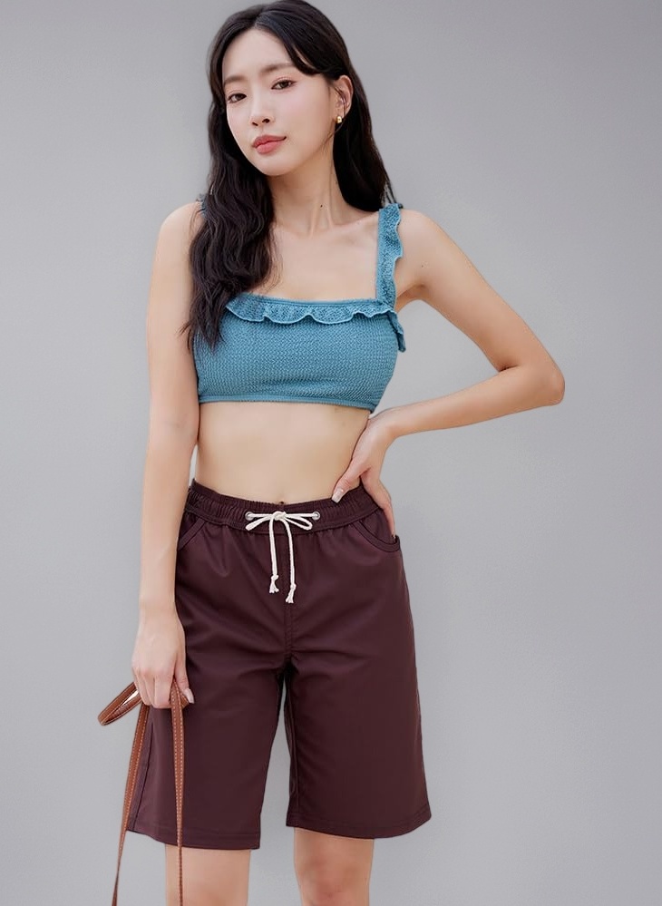 Amazon | [HOYUKI] 水着 ショートパンツ レディース ロング丈