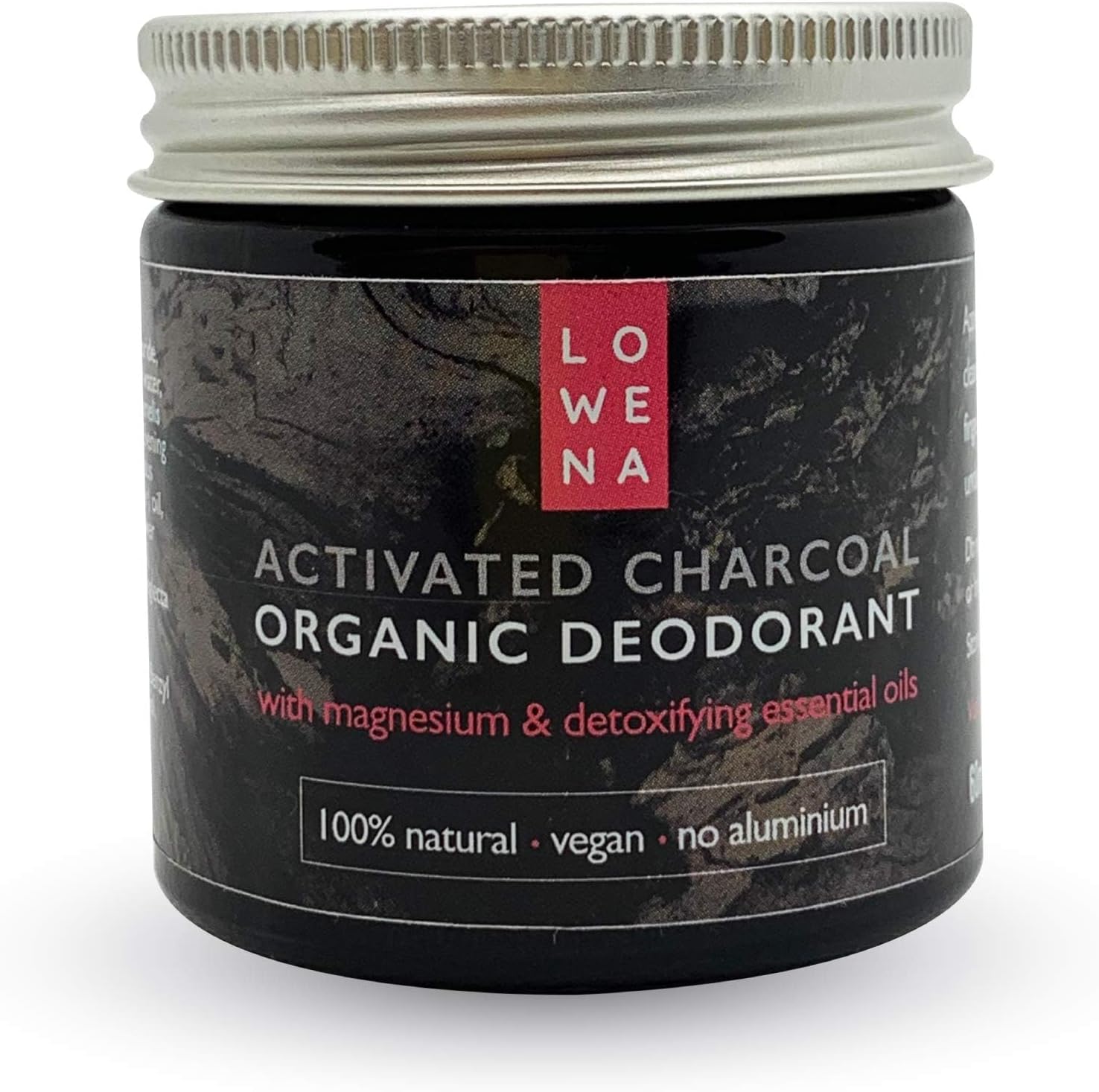 Organic Natural Deodorant, Activated Charcoal Magnesium and Detoxifying Essential Oils, Vegan, Aluminium and Plastic Free Antiperspirant for Men and Women