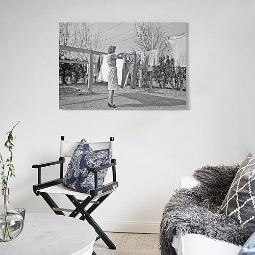 Miniatura 5 de Arte vintage para el día de la lavandería, arte de pared en blanco y negro, fotos antiguas, pósteres Art Deco de lavandería, impresiones artísticas