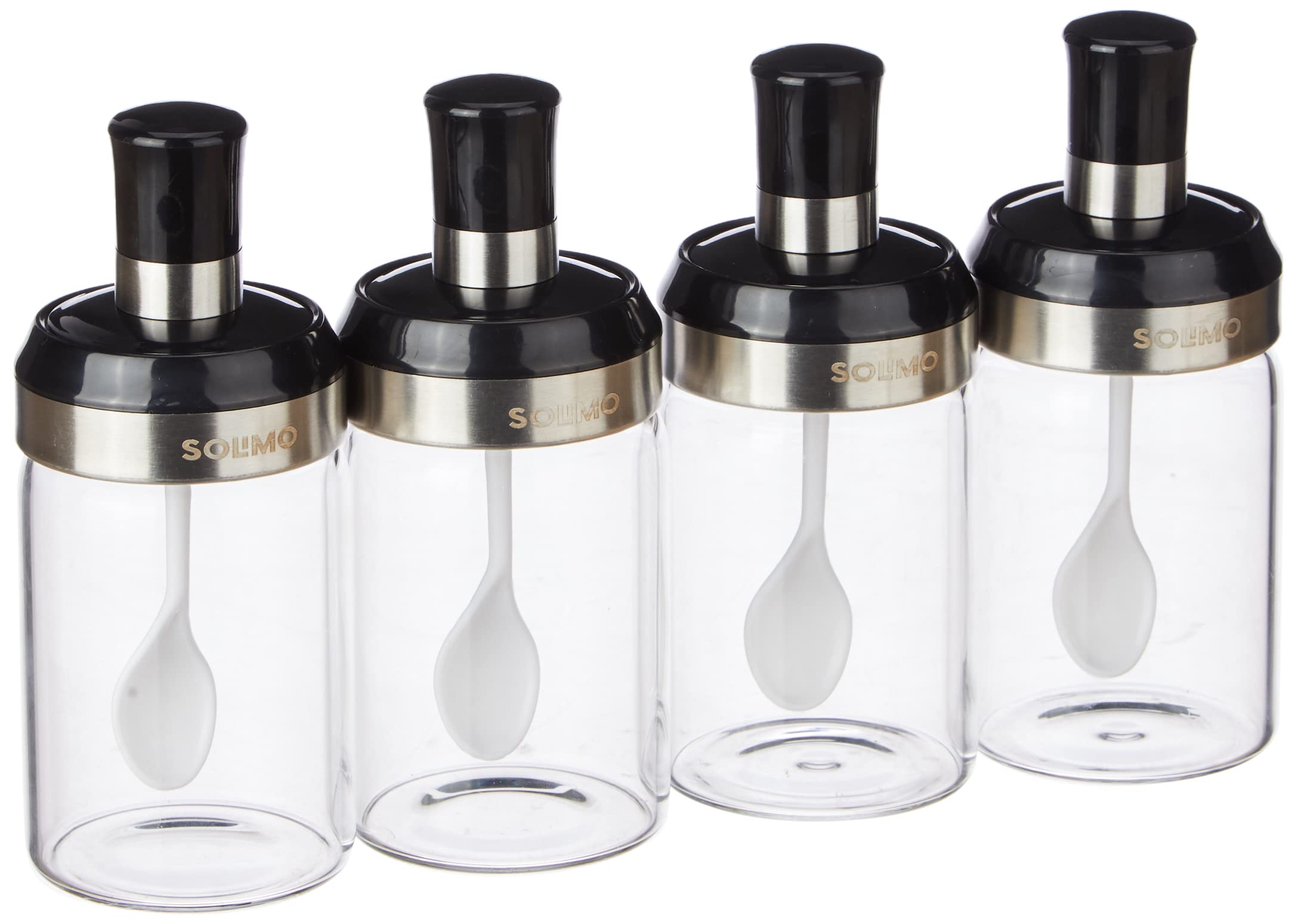 Amazon Brand - Solimo Borosilicate Glass Chutney/Pickle Jar,Set of 4(250 Ml Each),Black (B0B9HRK6Z5) Amazon Price History, Amazon Price Tracker