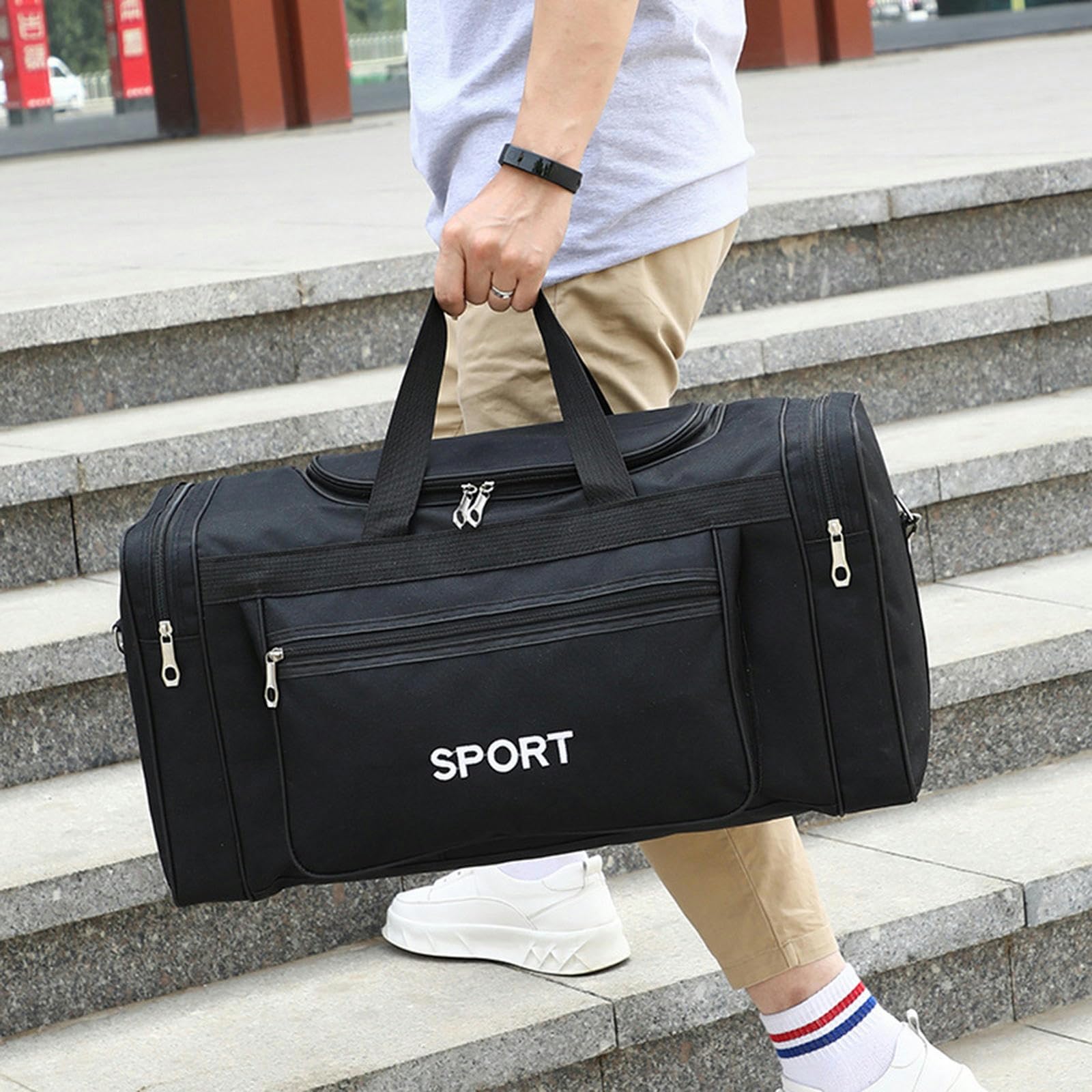 NOGRAX Schulrucksack Männer Fitness Training Sporttasche Große Kapazität Gadgets Yoga Sack Oxford Gym Taschen Für Reise Schwimmen Duffle Taschen Sportbag-Lila Oxford Stoff