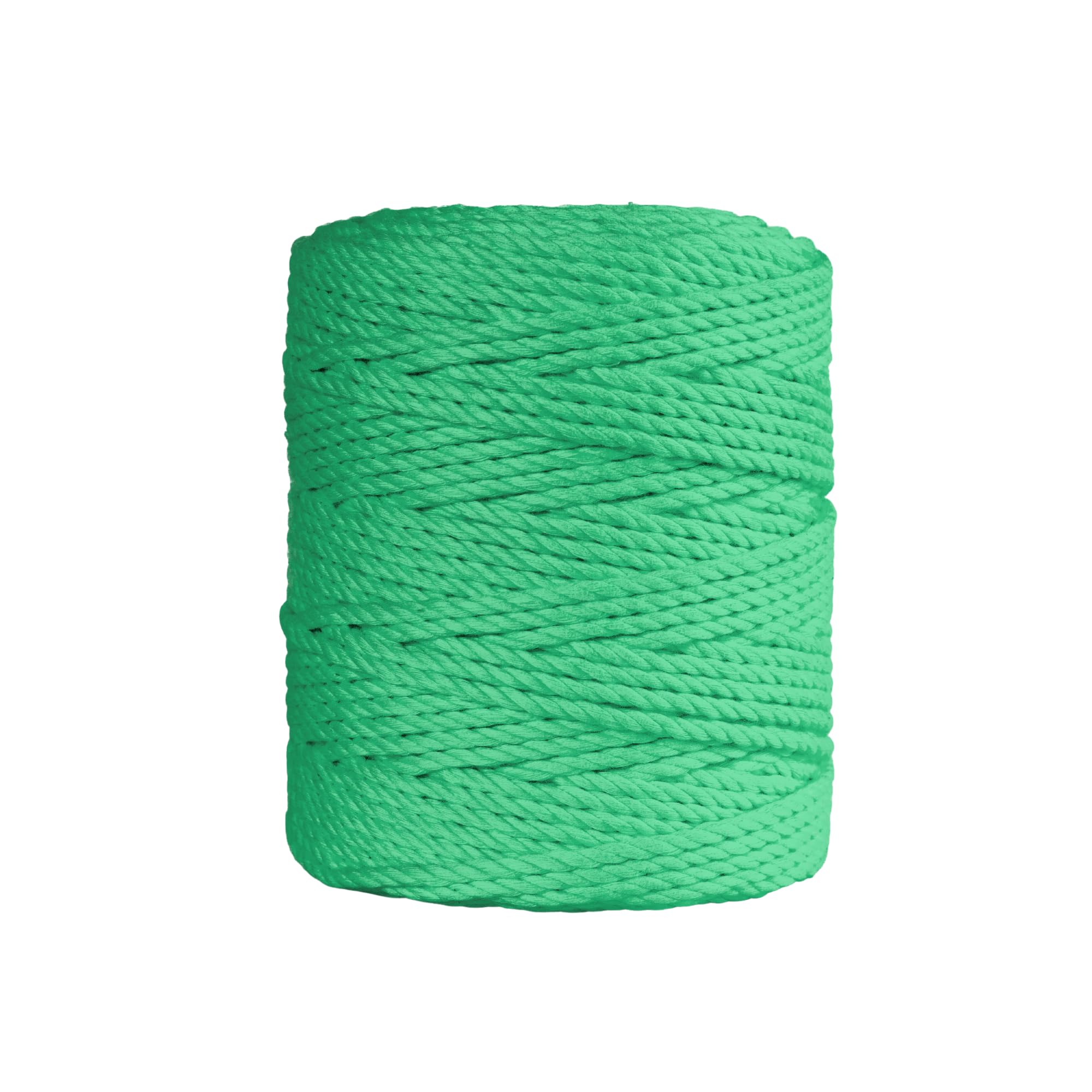 Bobbiny | 3 Ply Twisted Macrame Cotton Cord Dori (Roll Packaging) Thread for Macrame DIY and Other Projects | Dark Mint Green | 4mm,100 Meter